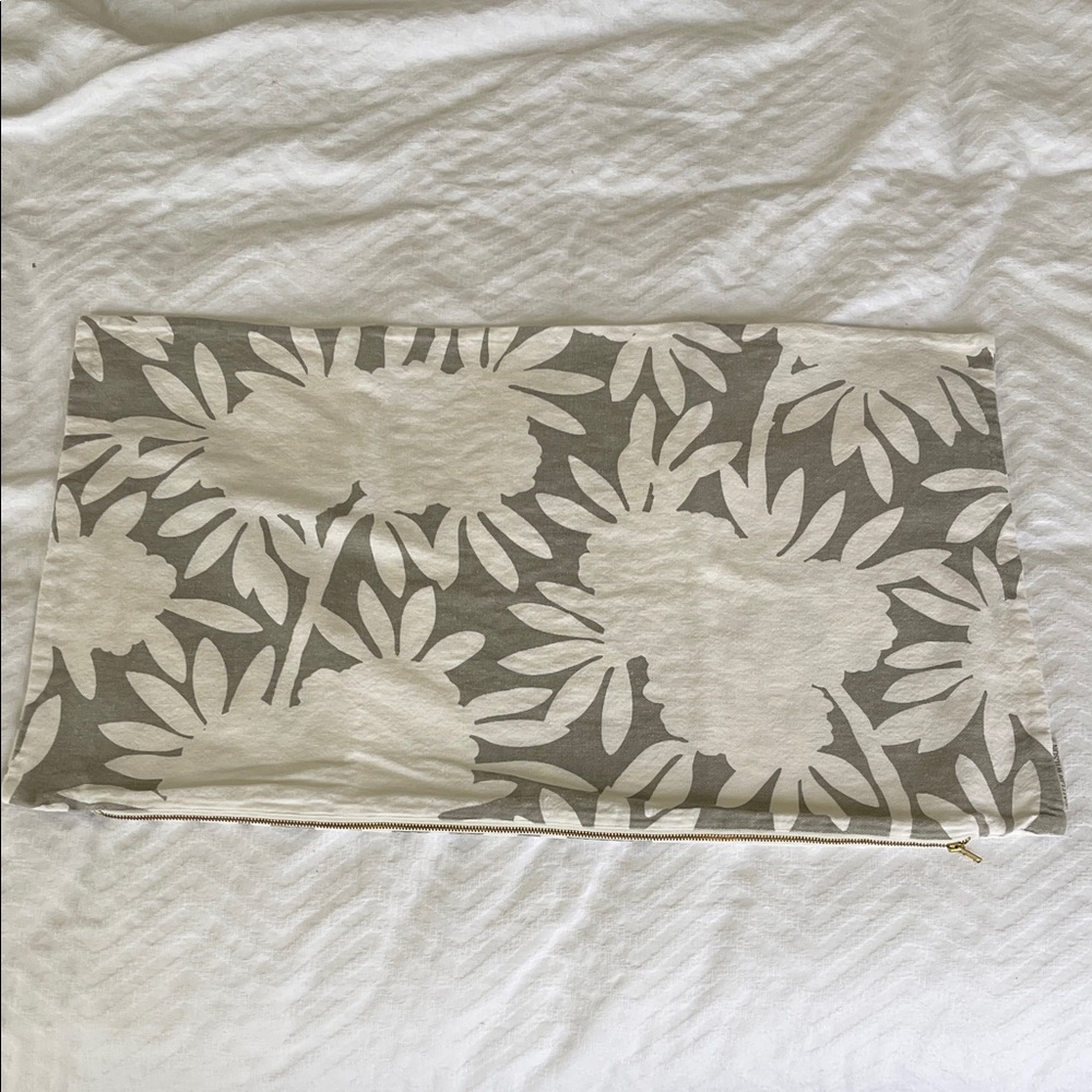 Caitlin Wilson cotton Floral Gray and White Pillow Cover